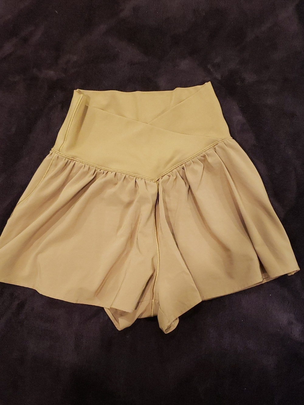 aerie High-Waist Flared Skort in Light Tan